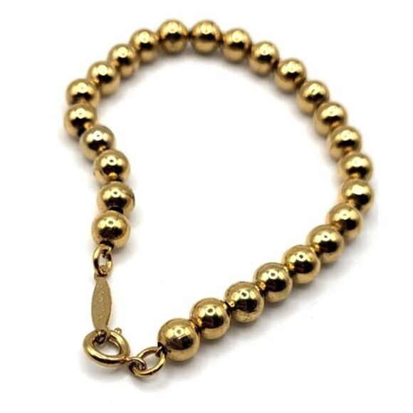 Vintage Napier Gold Ball Bracelet 7.5in - Picture 2 of 3